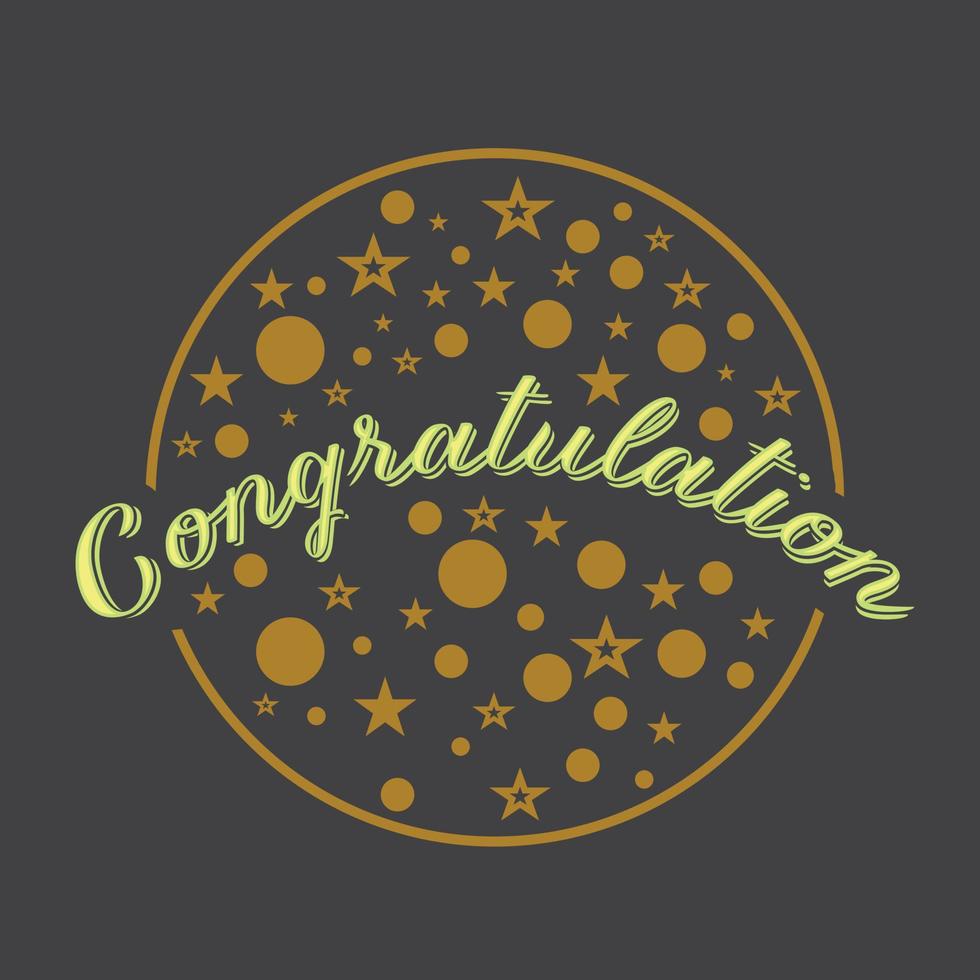 Congrats, Congratulation banner with glitter decoration. Handwritten modern brush lettering dark background vector