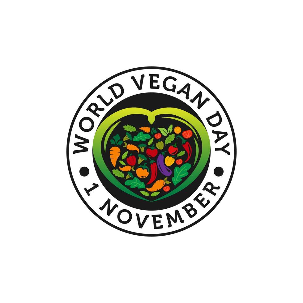 World vegan day Lettering. Vector illustration on white background