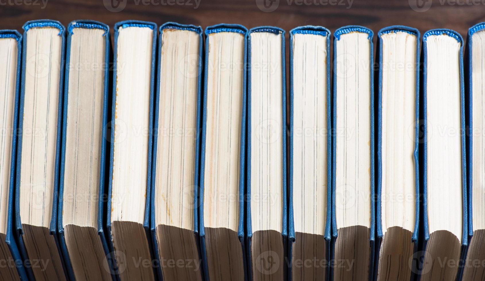 row of books with blue cover photo