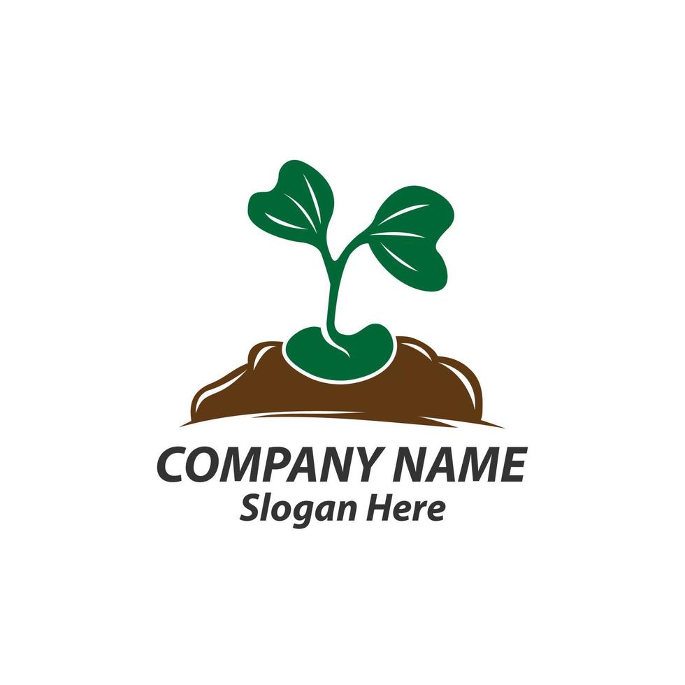 el logotipo de brote verde establece un estilo de color moderno con hojas de silueta y semillas para su empresa ecológica, agricultura, empresa natural, ecología, alimentos orgánicos saludables y frescos de granja, etc. ilustración vectorial vector