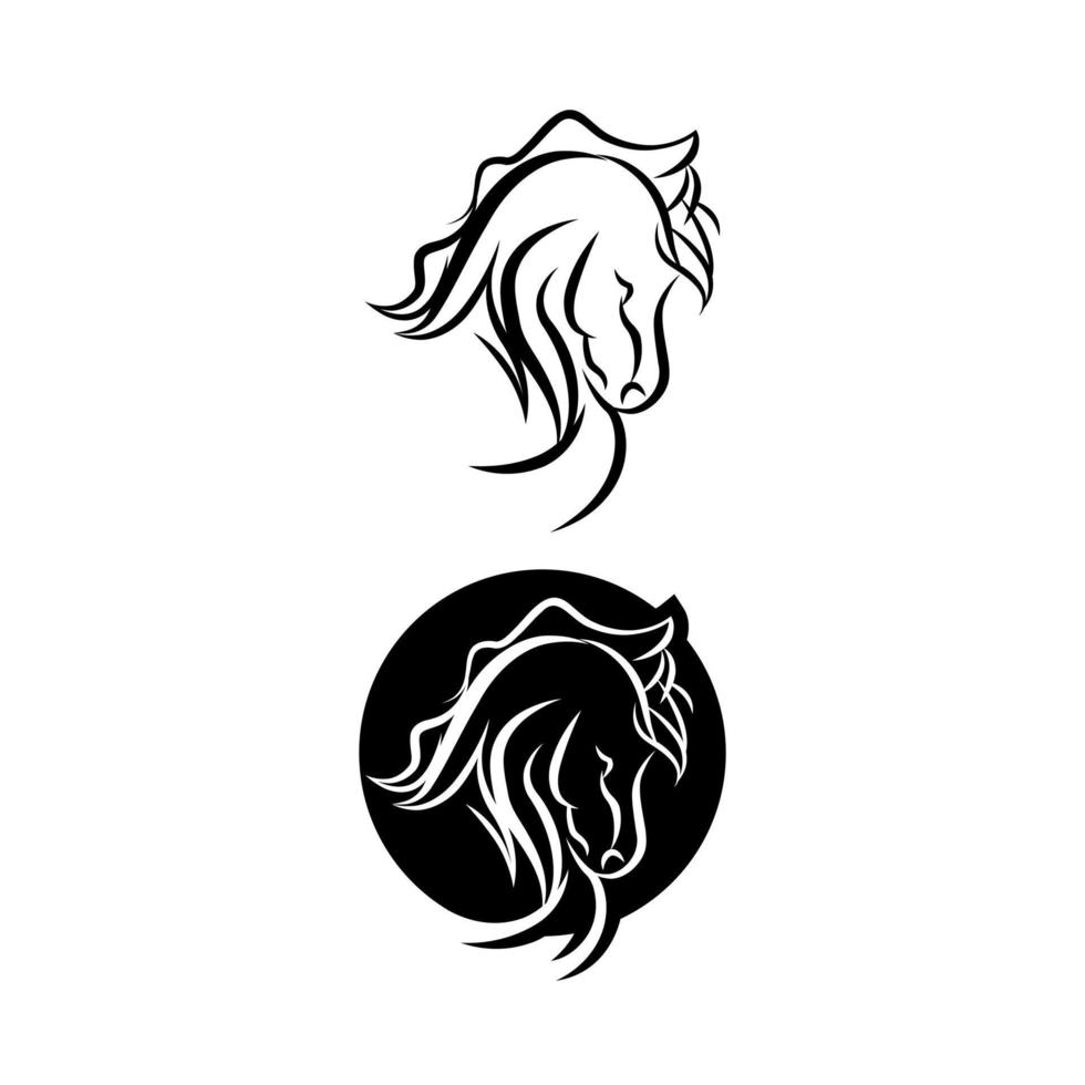 Black head horse icon vector in modern flat style for web stock illustration