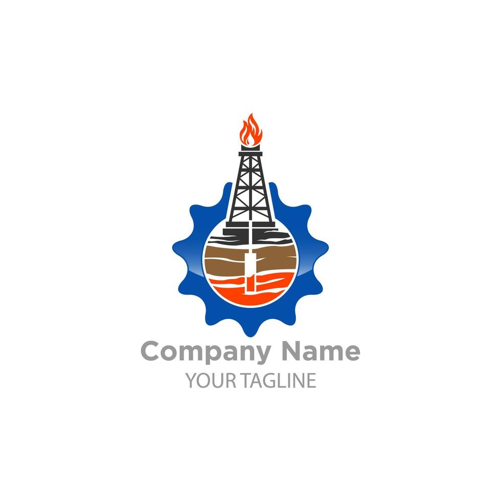 Icono de vector de logotipo de recursos de gas y petróleo, icono de símbolo de diseño de logotipo de aceite.