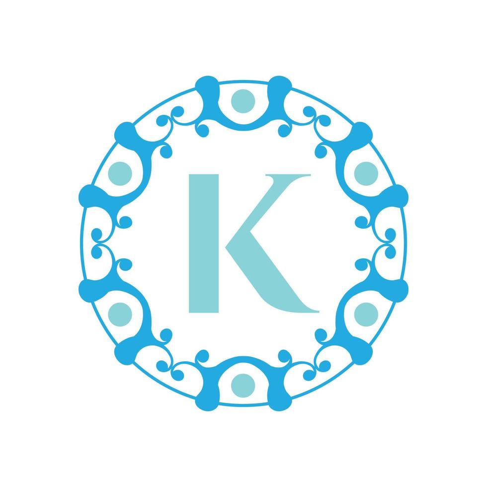 monograma de icono de logotipo de estilo antiguo vintage. logotipo de la letra k vector
