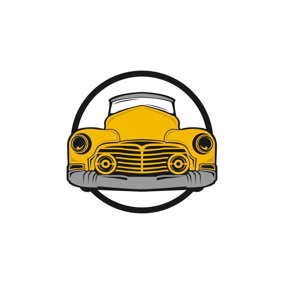 vieja ilustración de vector de camioneta retro. vehículo de transporte de época. icono de vector simple o logotipo