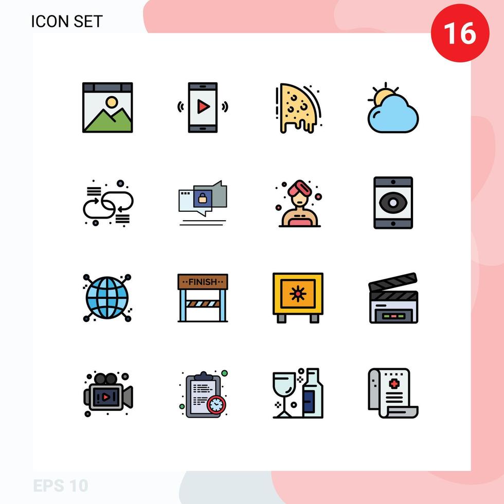 16 Creative Icons Modern Signs and Symbols of chain shinning volume beach party Editable Creative Vector Design Elements
