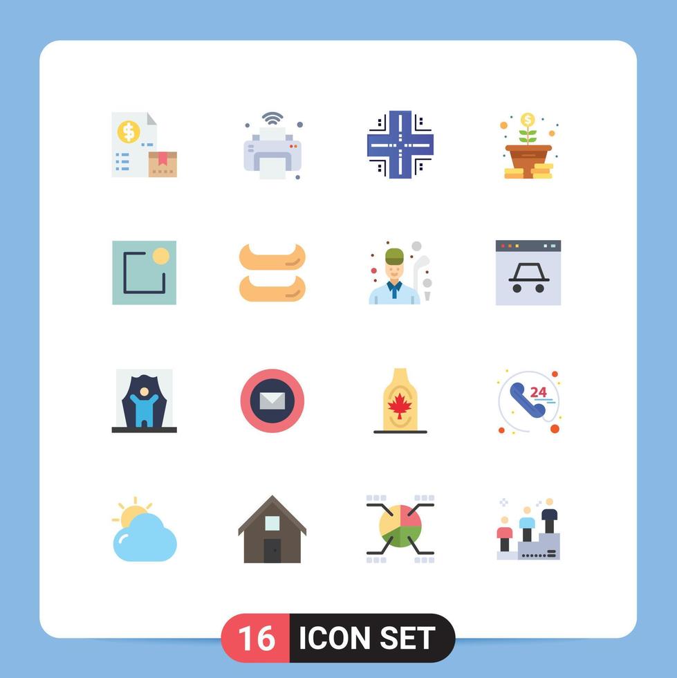 16 Thematic Vector Flat Colors and Editable Symbols of tree growth iot server datacenter Editable Pack of Creative Vector Design Elements