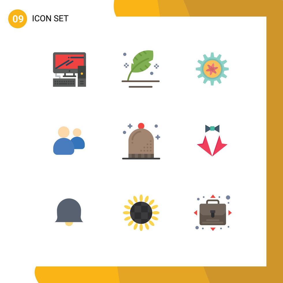 9 Universal Flat Colors Set for Web and Mobile Applications celebration users scripture group lab Editable Vector Design Elements