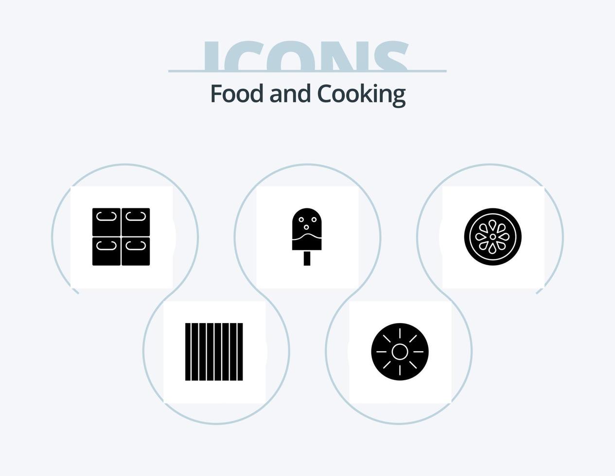 paquete de iconos de glifos de alimentos 5 diseño de iconos. limón. comer. mariscos. beber. alimento vector