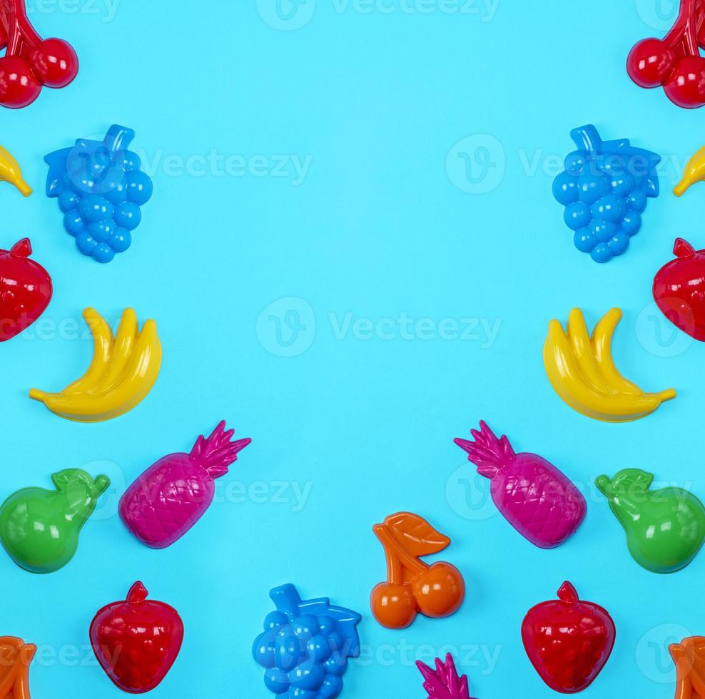 background with childrens colorful toys photo