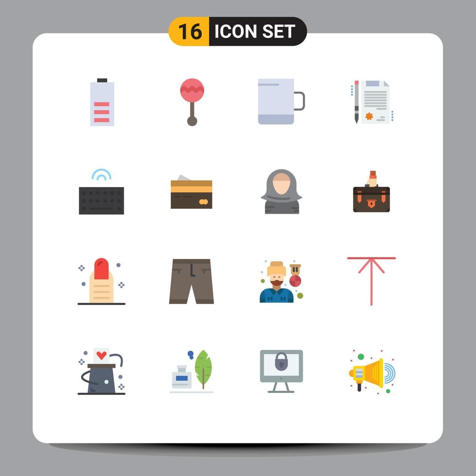 Stock Vector Icon Pack of 16 Line Signs and Symbols for type hardware music legal certificate Editable Pack of Creative Vector Design Elements