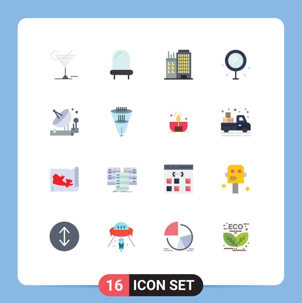 Set of 16 Modern UI Icons Symbols Signs for parabolic antenna business wedding heart Editable Pack of Creative Vector Design Elements