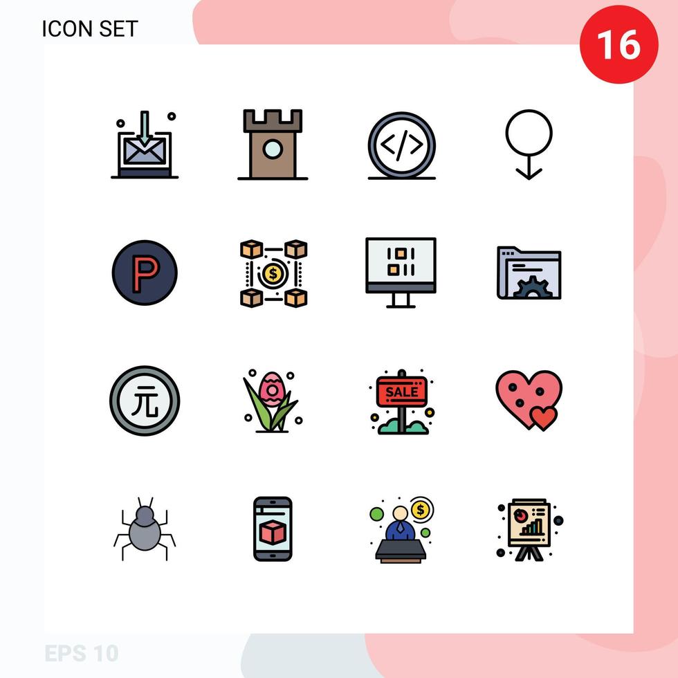 16 Creative Icons Modern Signs and Symbols of camping man code male web Editable Creative Vector Design Elements