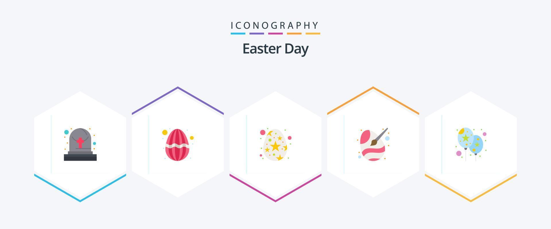 Easter 25 Flat icon pack including event. paint. egg. egg. color vector