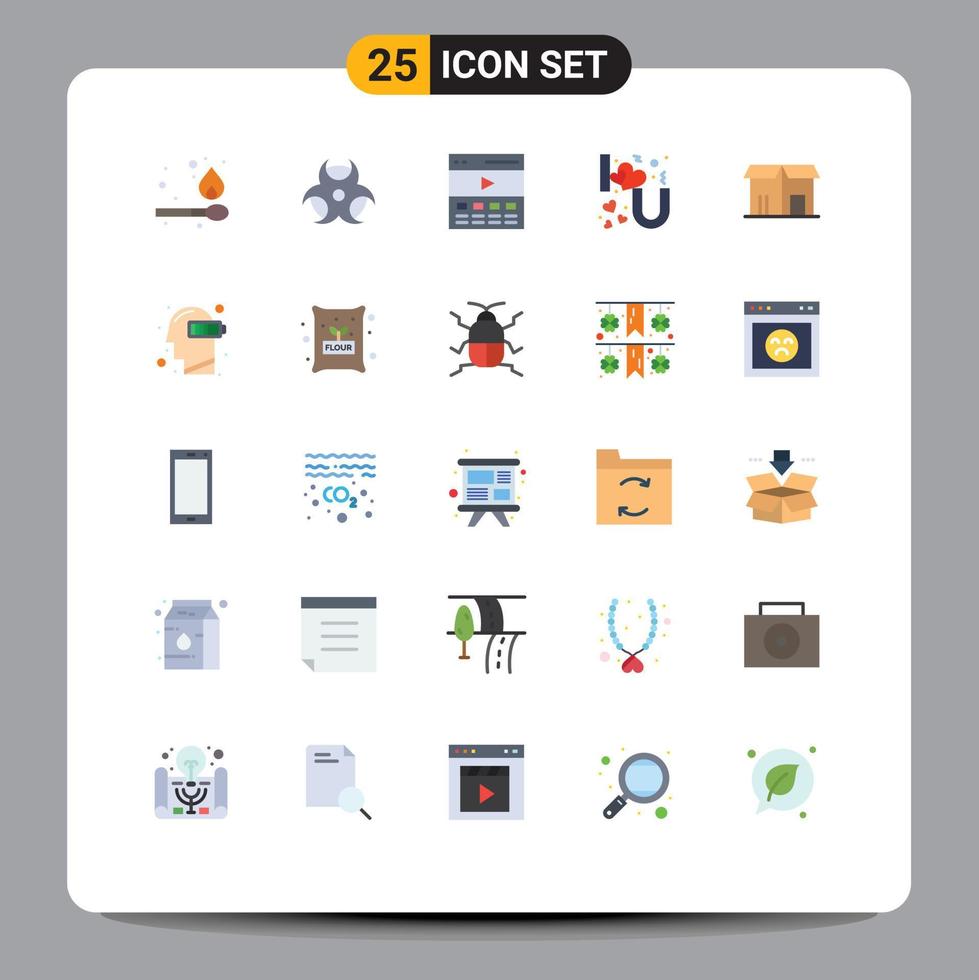 Pack of 25 Modern Flat Colors Signs and Symbols for Web Print Media such as sale ecommerce hero you i Editable Vector Design Elements