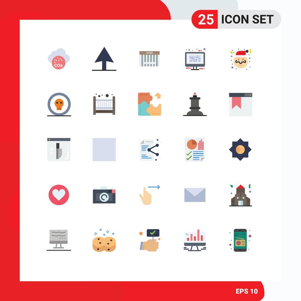 25 iconos creativos signos y símbolos modernos de moneda claus compras piso de navidad elementos de diseño vectorial editables vector