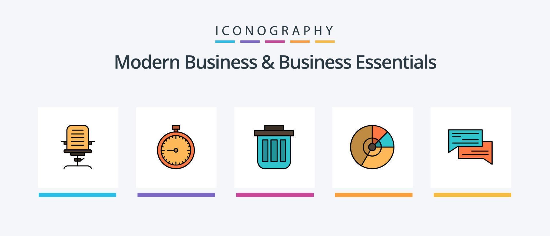 Modern Business And Business Essentials Line Filled 5 Icon Pack Including marker. map. basket. location. dustbin. Creative Icons Design vector