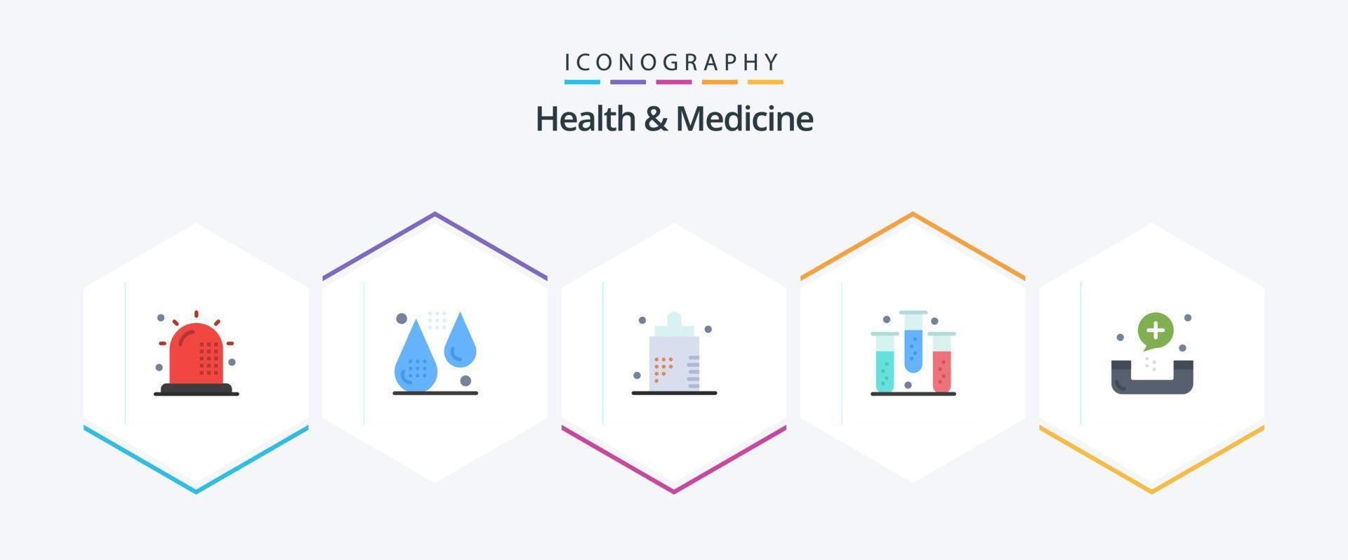 Health and Medicine 25 Flat icon pack including fitness. blood. fitness. form. disease vector