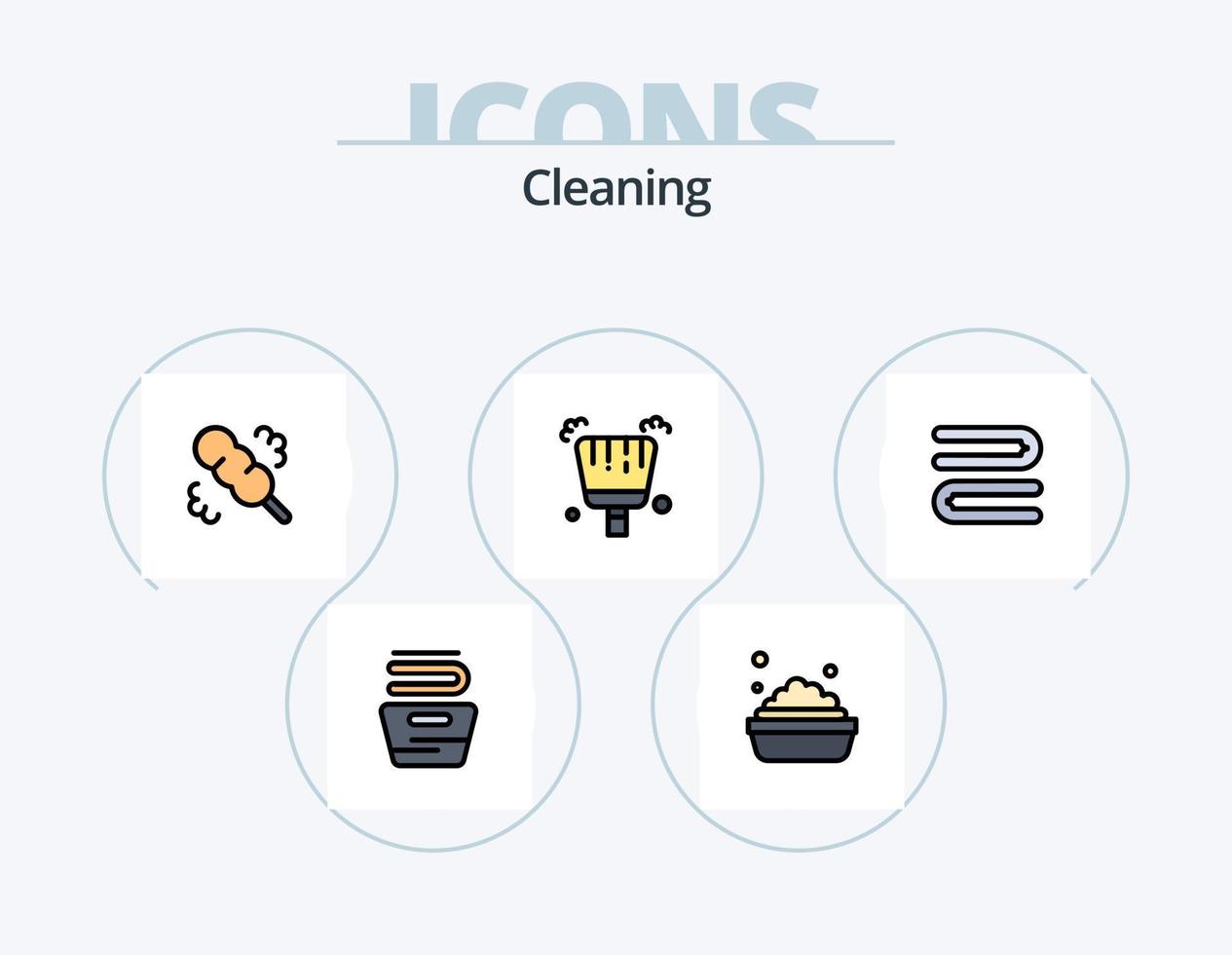 Cleaning Line Filled Icon Pack 5 Icon Design. . floor. clean. cleaning. wash vector