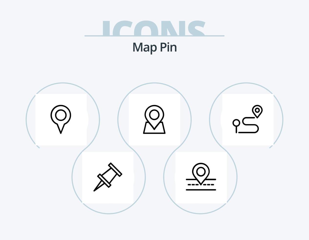 diseño de iconos del paquete de iconos de línea pin de mapa 5. . forma. alfiler. ubicación. alfiler vector