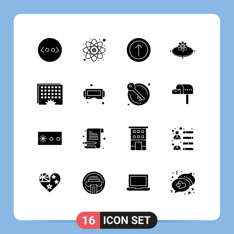 conjunto de 16 iconos de interfaz de usuario modernos signos de símbolos para procesar elementos de diseño de vector editables de idea de luz de flecha de evento