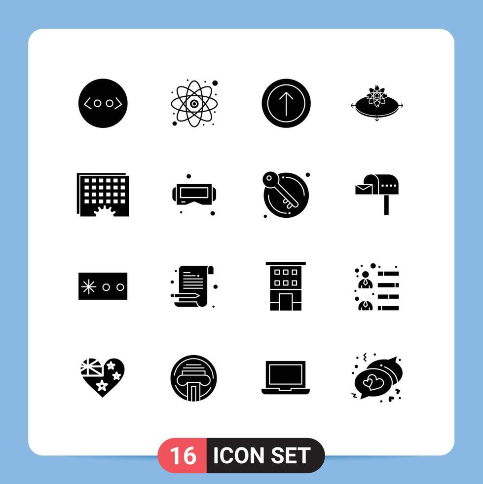 Set of 16 Modern UI Icons Symbols Signs for processing event arrow light idea Editable Vector Design Elements