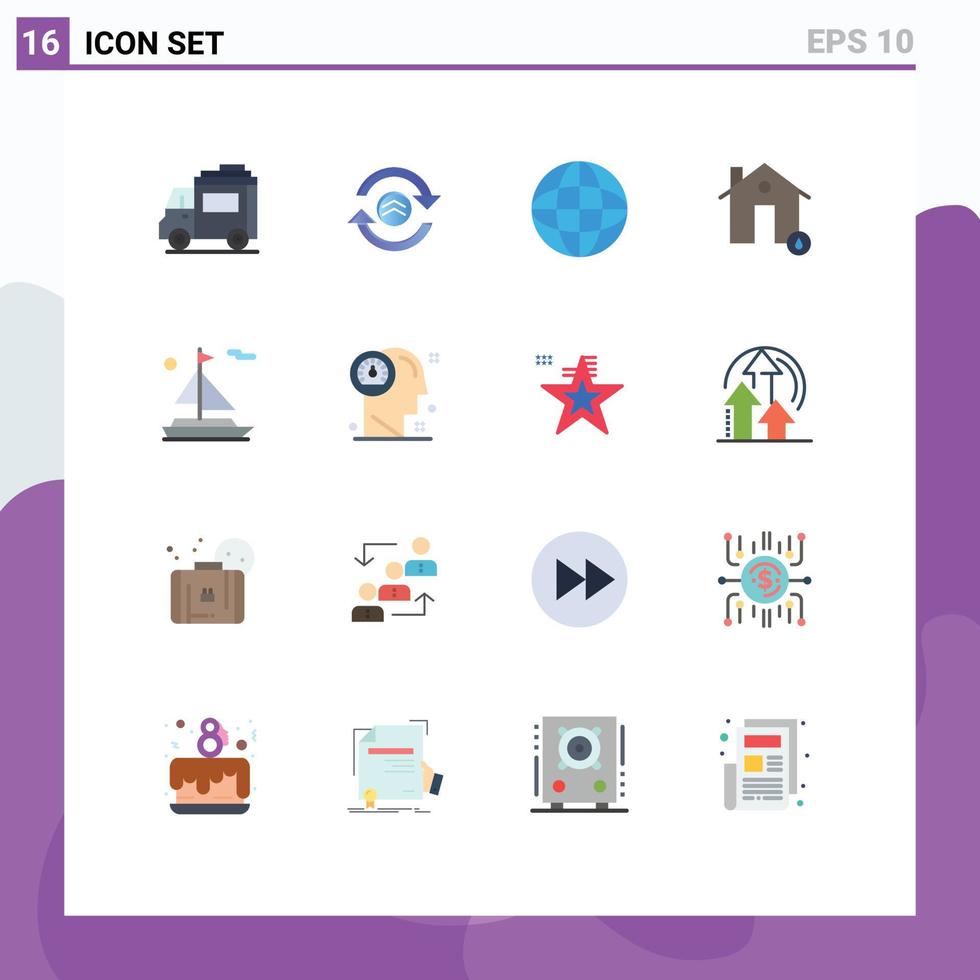 paquete de iconos de vector de stock de 16 signos y símbolos de línea para casa de botes globo paquete editable de elementos creativos de diseño de vectores