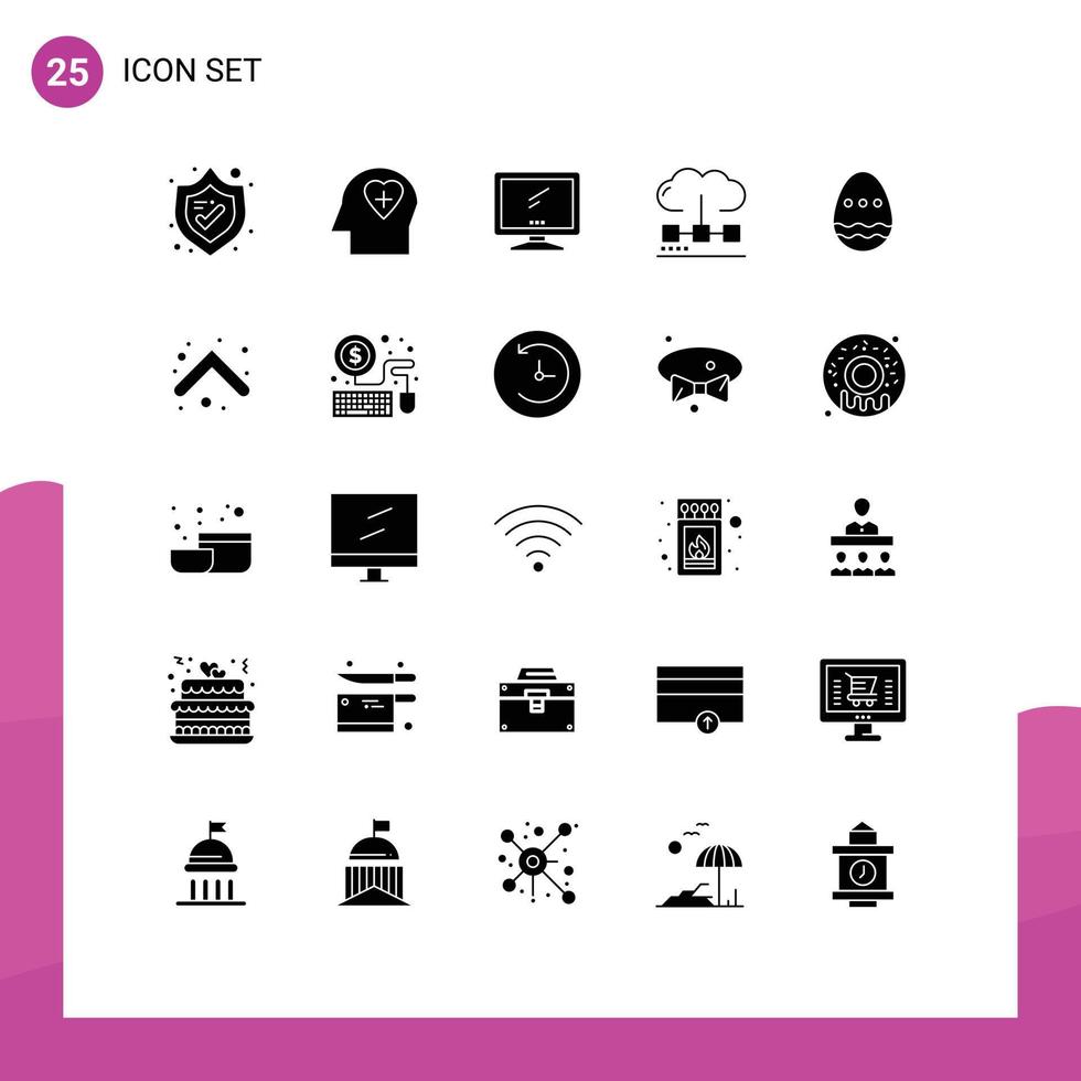 25 Solid Glyph concept for Websites Mobile and Apps easter optimization device media computing Editable Vector Design Elements
