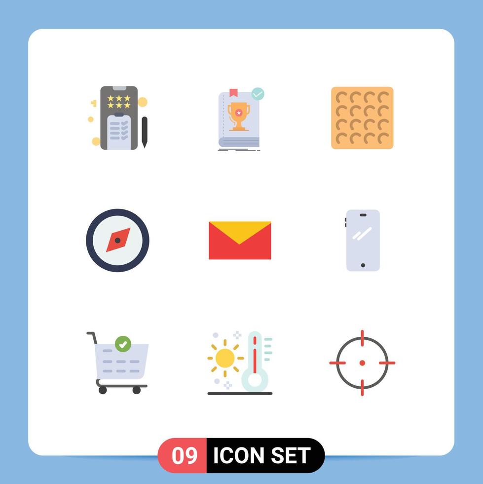 9 Creative Icons Modern Signs and Symbols of school mail rules gps compass Editable Vector Design Elements