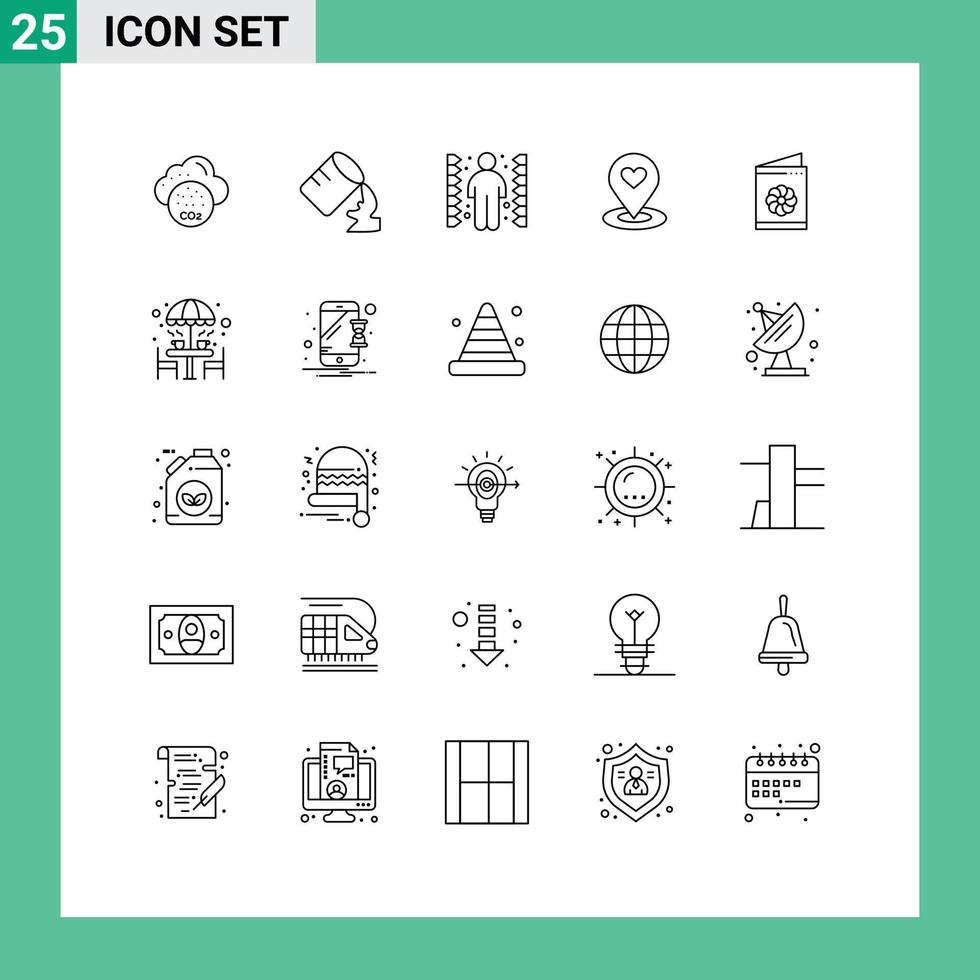 25 Creative Icons Modern Signs and Symbols of card heart complication pin map Editable Vector Design Elements