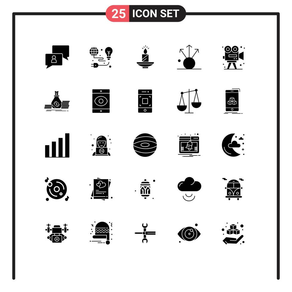 Set of 25 Modern UI Icons Symbols Signs for export wax bulb light easter Editable Vector Design Elements