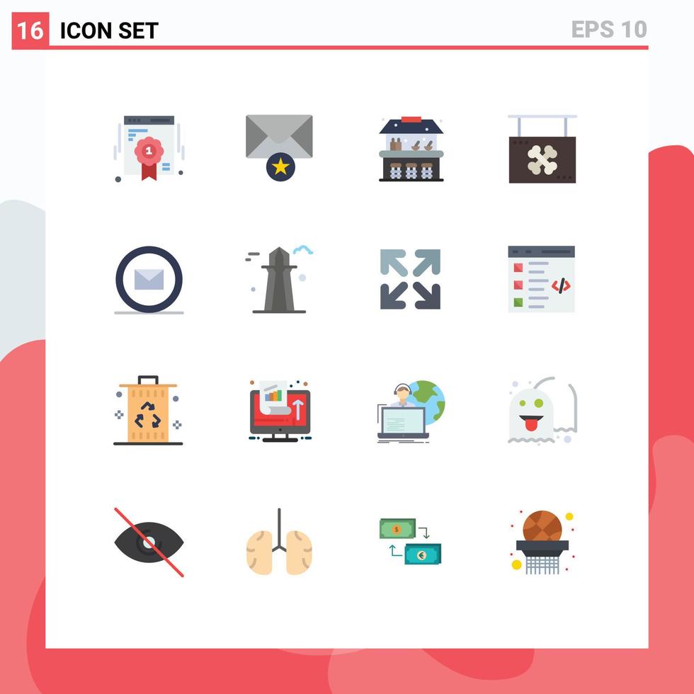 User Interface Pack of 16 Basic Flat Colors of online development water sign hanging Editable Pack of Creative Vector Design Elements