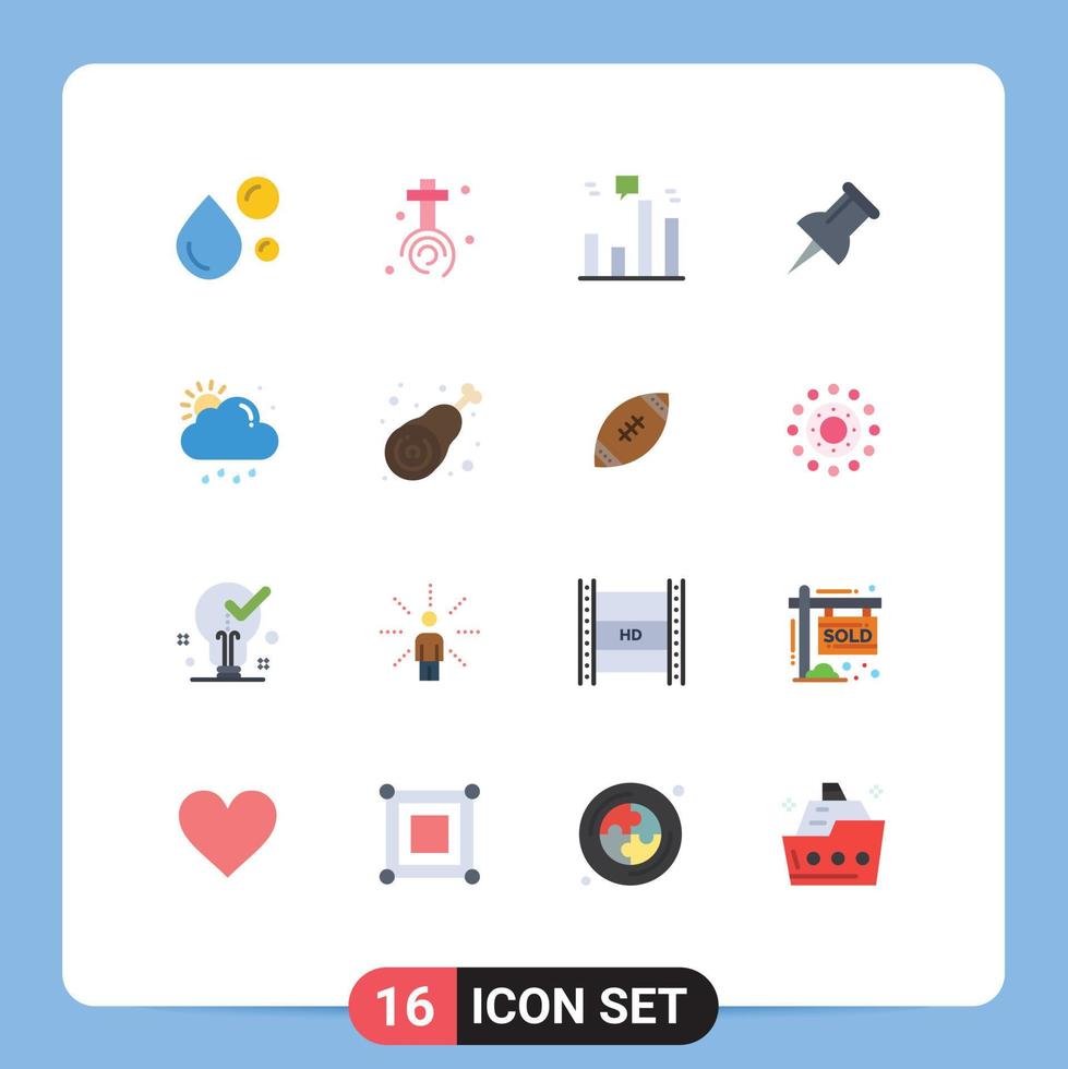 16 Creative Icons Modern Signs and Symbols of weather cloud easter pin marketing Editable Pack of Creative Vector Design Elements