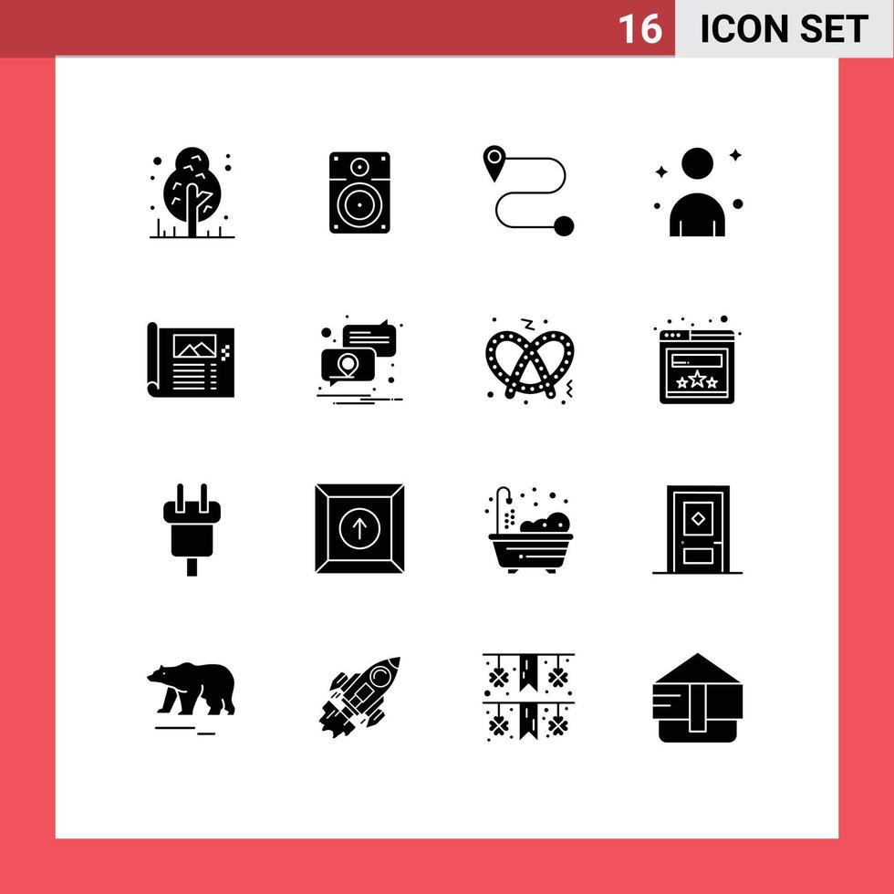 16 Creative Icons Modern Signs and Symbols of location sketch route plan design Editable Vector Design Elements