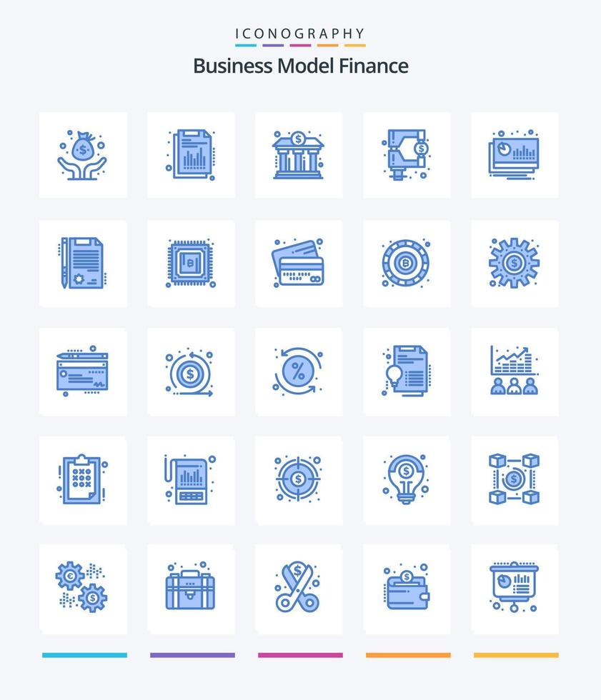 Creative Finance 25 Blue icon pack  Such As accounting. regulation. bank. market. finance vector