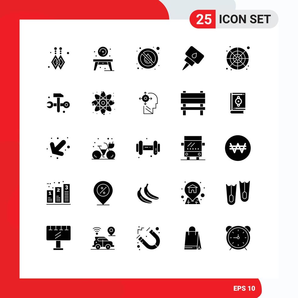 User Interface Pack of 25 Basic Solid Glyphs of color wheel color catalog rain catalog mechanic Editable Vector Design Elements