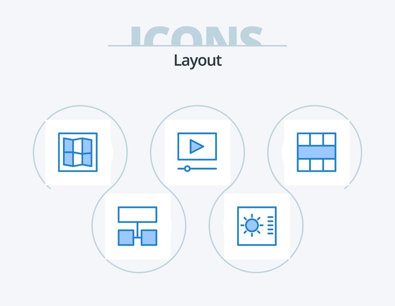 Layout Blue Icon Pack 5 Icon Design. . workspace. cinema. layout. grid vector