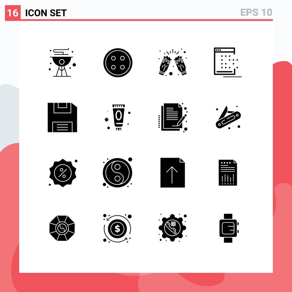 Stock Vector Icon Pack of 16 Line Signs and Symbols for network mobile shirt wine drink Editable Vector Design Elements
