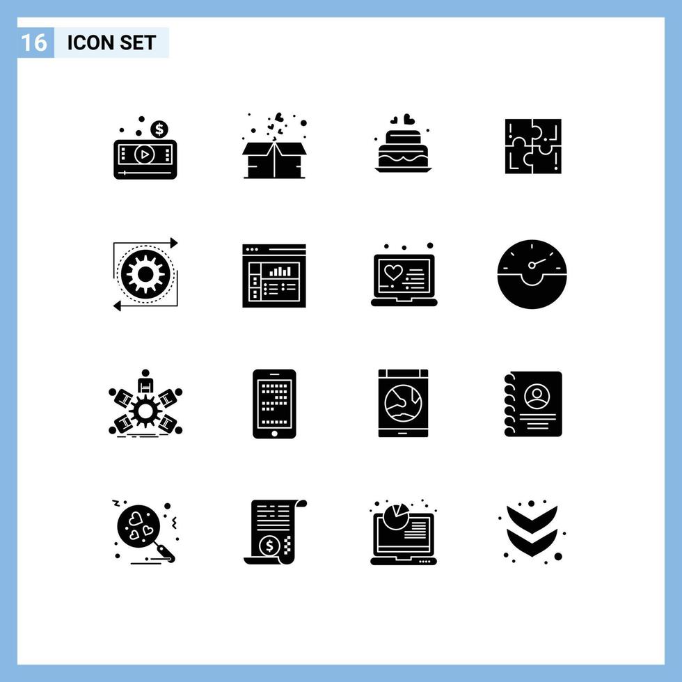 16 Creative Icons Modern Signs and Symbols of solve play package game wedding Editable Vector Design Elements