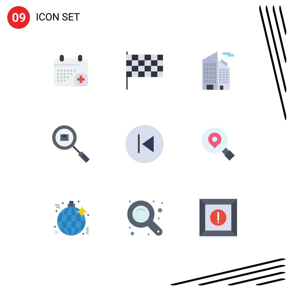 Stock Vector Icon Pack of 9 Line Signs and Symbols for arrows arrow office search find Editable Vector Design Elements