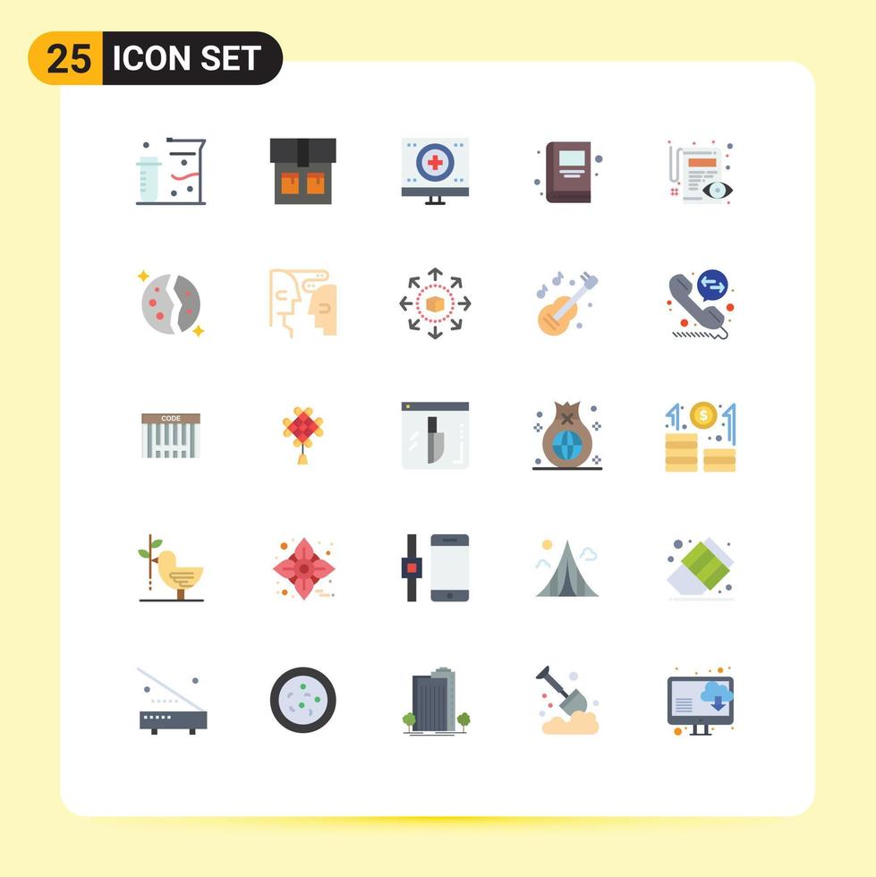 Stock Vector Icon Pack of 25 Line Signs and Symbols for view edit heart document education Editable Vector Design Elements