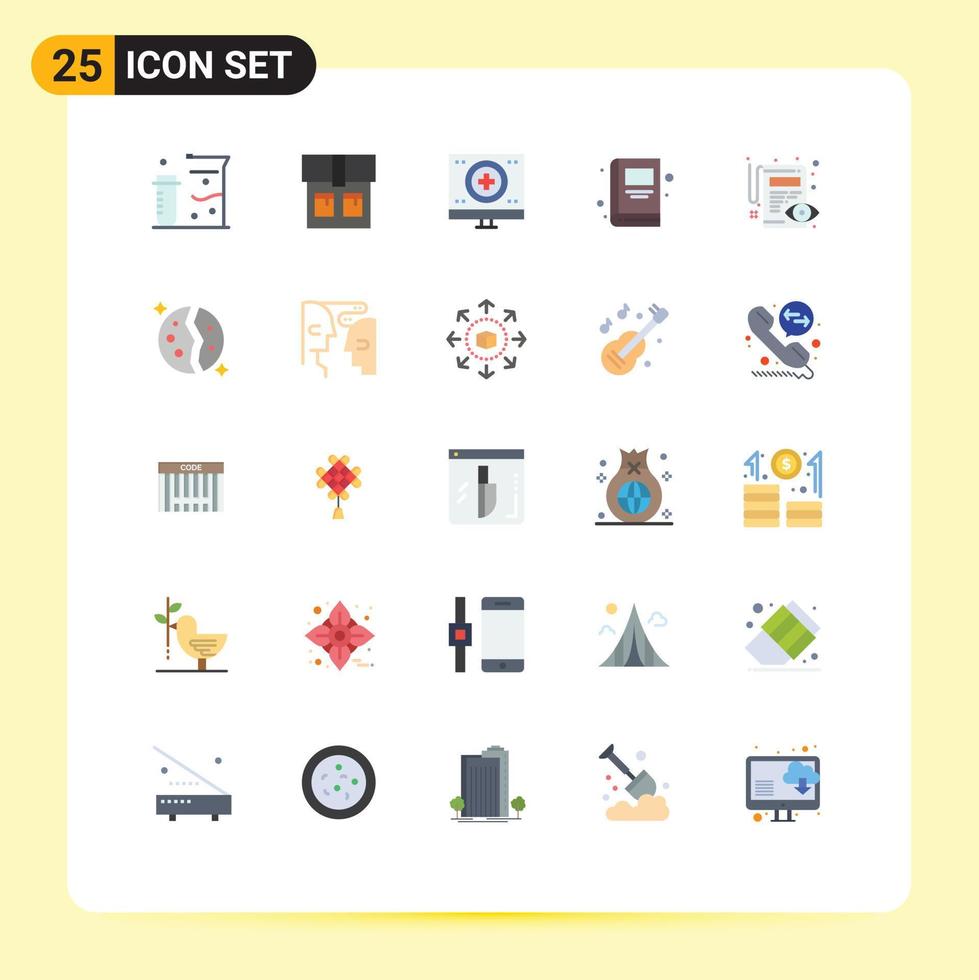 paquete de iconos vectoriales de stock de 25 signos y símbolos de línea para ver editar elementos de diseño vectorial editables de educación de documentos cardíacos vector