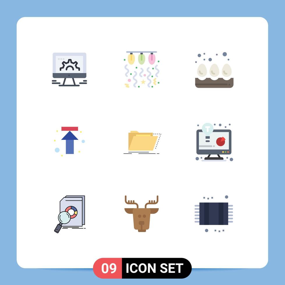 9 Universal Flat Colors Set for Web and Mobile Applications archive up love arrows eggs Editable Vector Design Elements