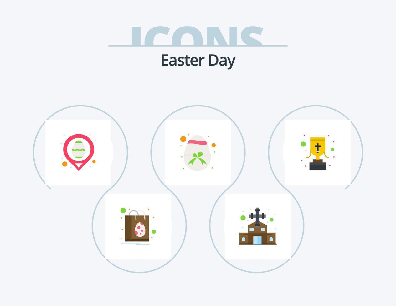 Easter Flat Icon Pack 5 Icon Design. goblet. nature. easter. gift. easter vector