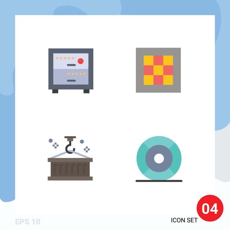 Pack of 4 Modern Flat Icons Signs and Symbols for Web Print Media such as deck business grid area logistic Editable Vector Design Elements