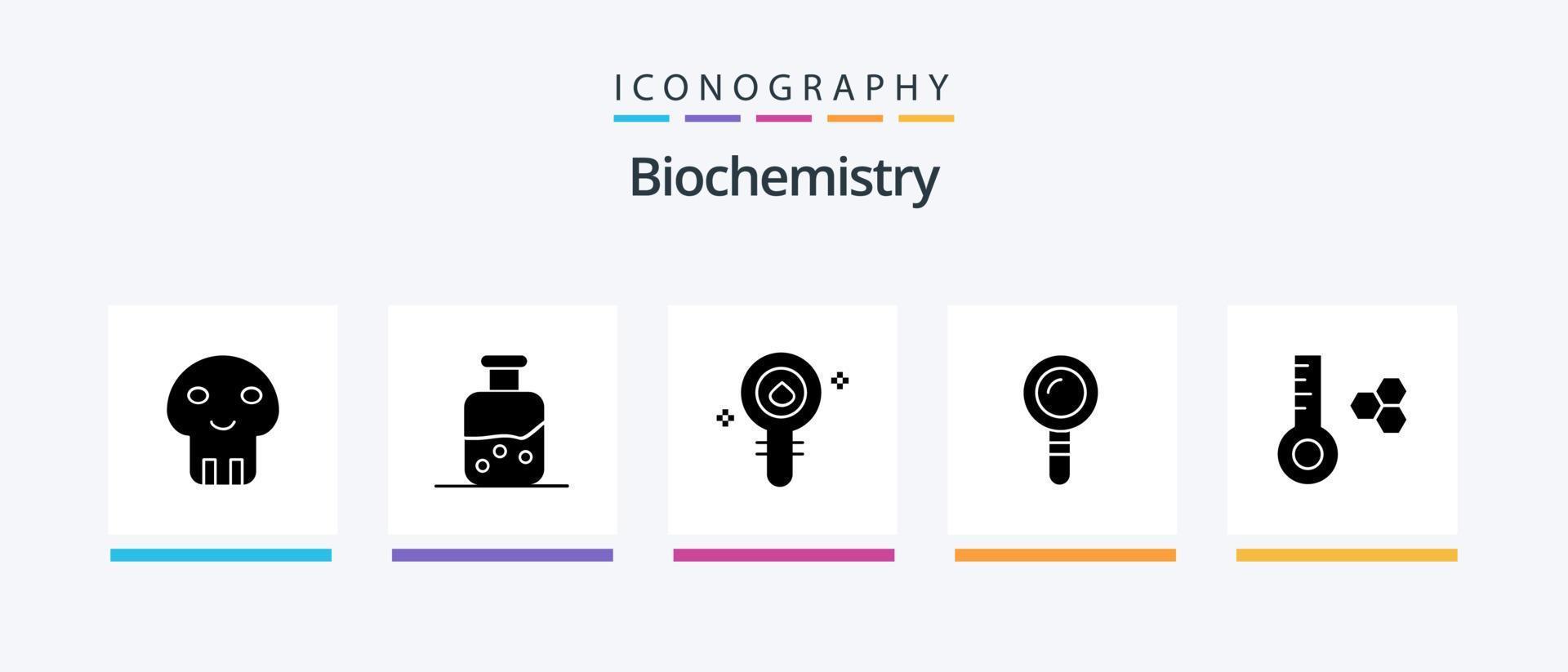 paquete de iconos de bioquímica glifo 5 que incluye temperatura. encontrar. bioquímica. laboratorio. laboratorio. diseño de iconos creativos vector