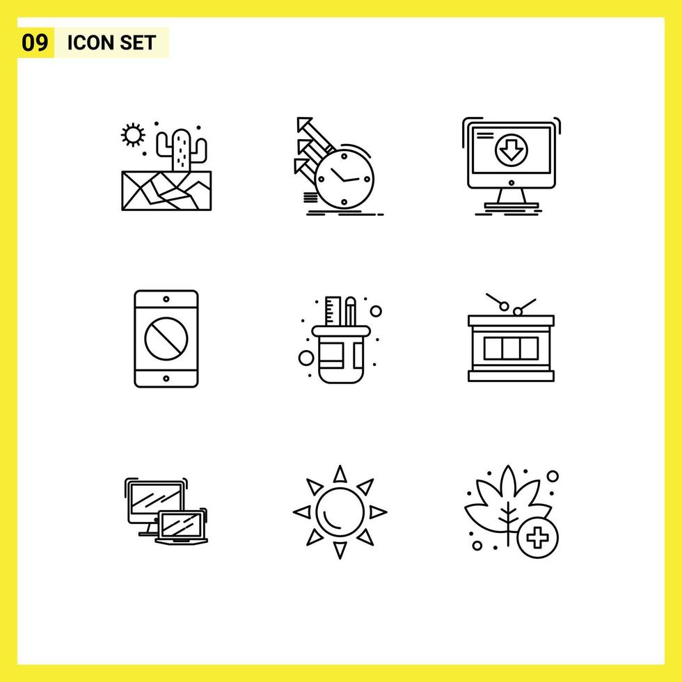 9 Creative Icons Modern Signs and Symbols of mobile devices addition device game Editable Vector Design Elements