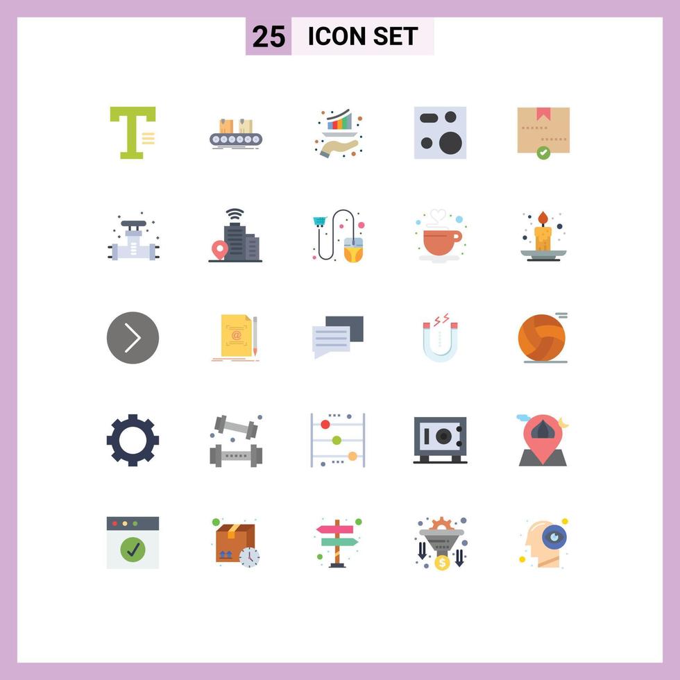 Modern Set of 25 Flat Colors and symbols such as plate devices line cooking marketing Editable Vector Design Elements