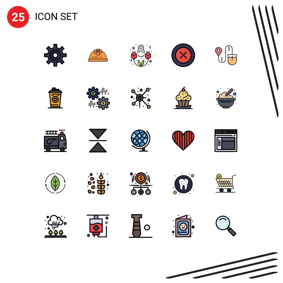 Set of 25 Modern UI Icons Symbols Signs for search mouse eight march wireframe ui Editable Vector Design Elements
