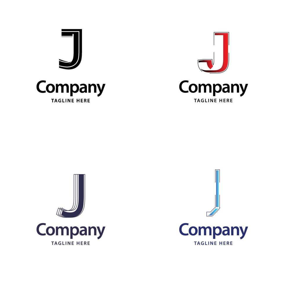 letra j diseño de paquete de logotipos grandes diseño de logotipos modernos y creativos para su negocio vector