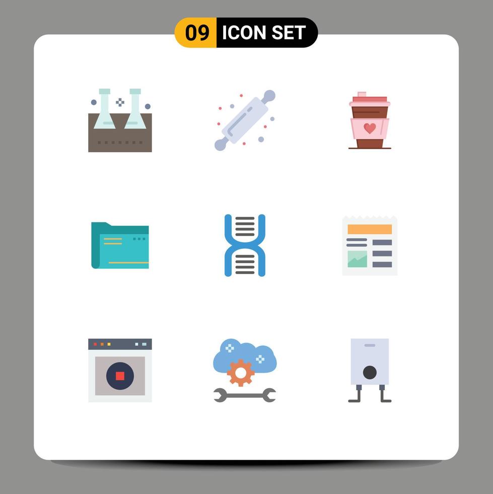 Stock Vector Icon Pack of 9 Line Signs and Symbols for empty computer bread rolling pin archive wedding Editable Vector Design Elements